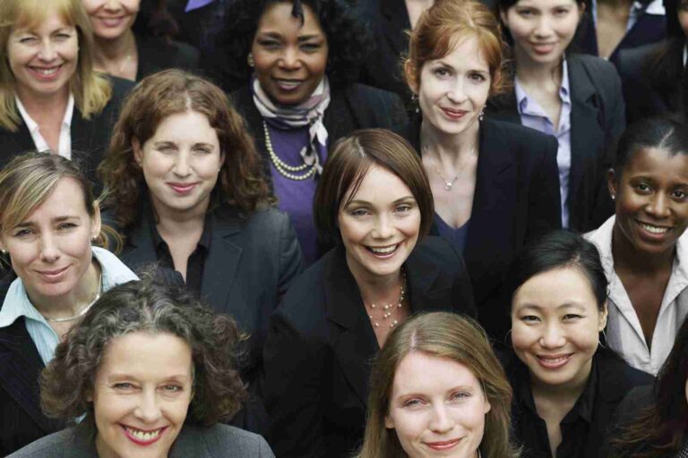 Business women in leadership are featured in this photo.